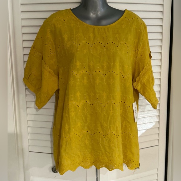 Sapphire petite xl embroidered short sleeve shirt - Picture 1 of 6